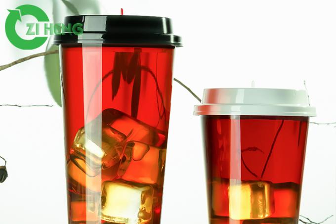 Stackable Juice Plastic Drinking Cups With Logo Durable Leak Proof 14.5g Weight