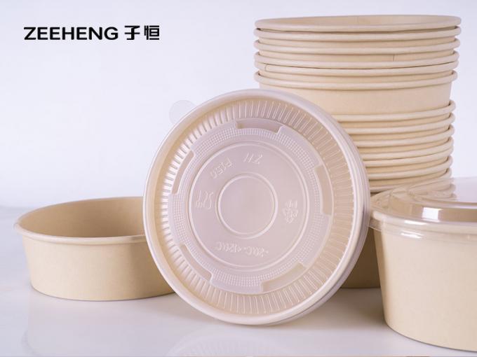 16oz - 50oz Food Grade White Paper Salad Bowl With Lid , Durable Kraft ...