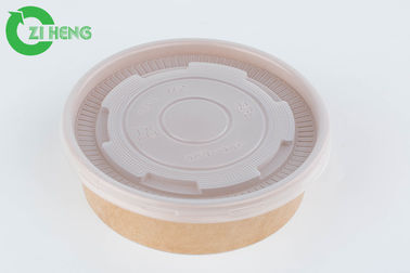 Disposable Oil Resistant Waterproof 32oz Kraft Paper Food Bowls With White Lids