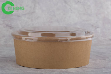Recyclable Disposable Paper Soup Bowls With BOPS Clear Lid Grease Resistant