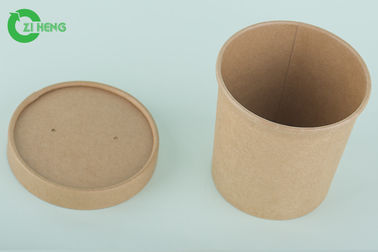 Strong Sturdy Kraft Paper Cups For Hot Soup / Cold Food 480ml 100% Recyclable