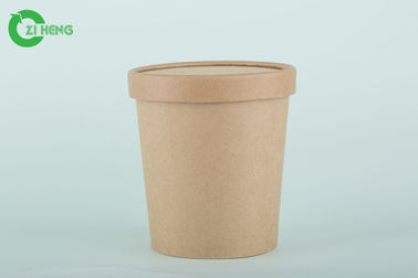 Non Toxic Salad / Yogurt Kraft Paper Cups 780ml For Taking Out Single Wall