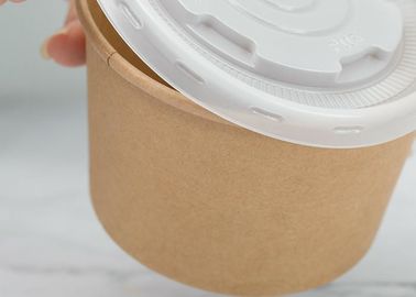 Recyclable Kraft Paper Bowls , Customized Small Paper Soup Bowls With Lids