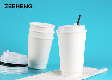 Disposable 8oz 250ml Non Toxic Paper Coffee Cups White Double Wall  For Takeaway