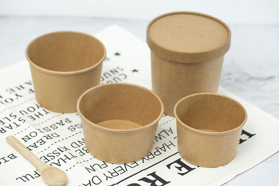Eco-friendly disposable food grade bamboo paper bowl printing salad bowl