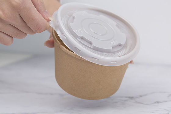 Food grade customized take away disposable paper soup cups with paper lids