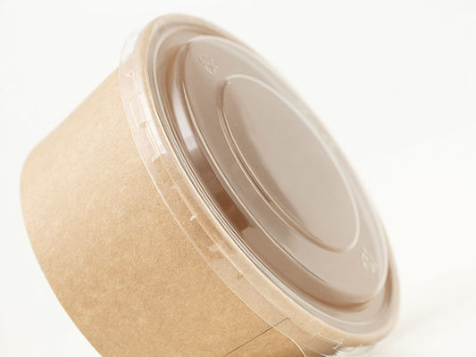 Disposable 16 Oz Kraft Paper Food Bowls With Lids Takeaway Waterproof  For Soup