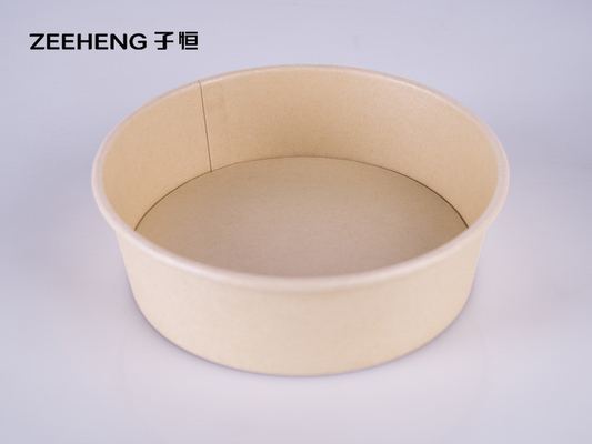 PLA Coated Bamboo Paper 16oz 500ml matt Salad Food Bowl Dessert Cup With Lid