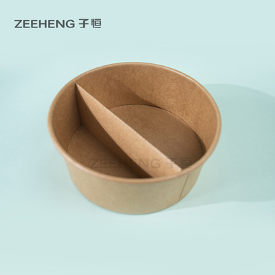 Eco Friendly Kraft Paper Soup Bowl 26oz 780ml With Insert Plate
