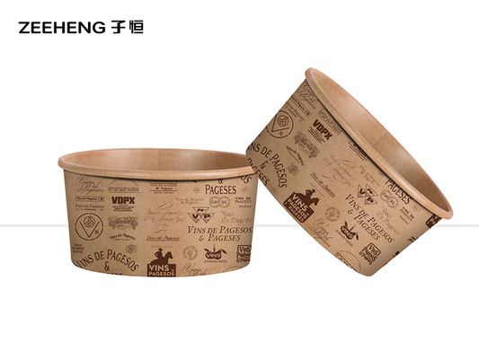 Restaurant Disposable Take Away Paper Bowls With Lids Customized Logo