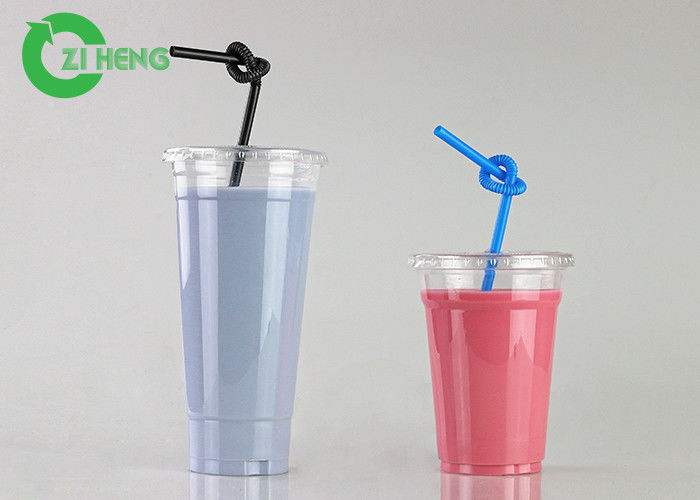 Cold Drink Clear Disposable Cups , 700ml Strong Plastic To Go Cups With