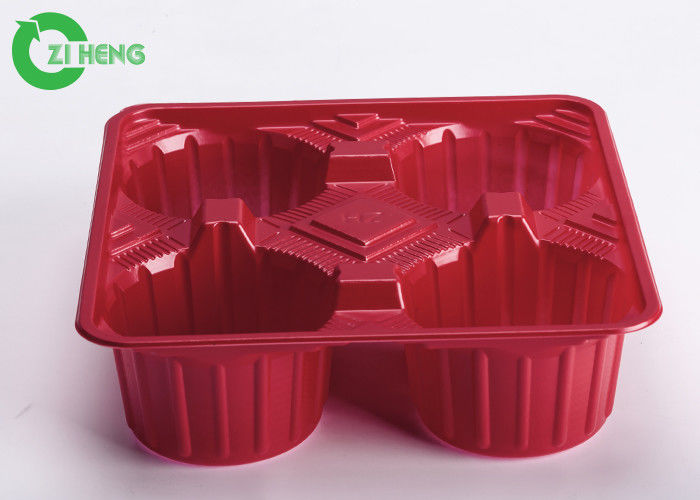 Crack Resistance Disposable Cup Holder Tray For Four Cups 17.6 * 17.6