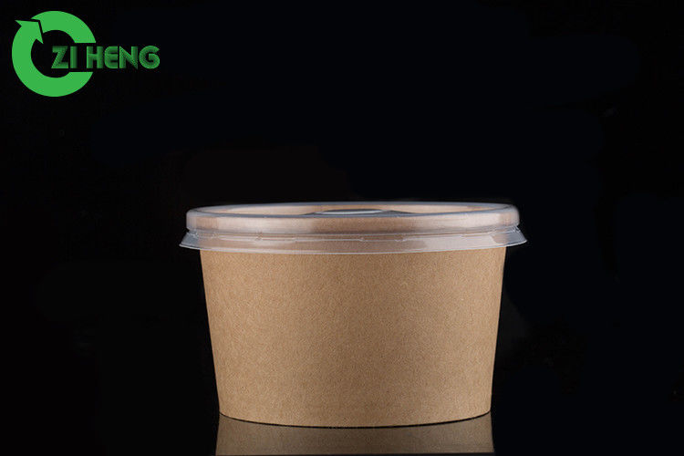 Food Grade Wide Formed Rim Brown Custom Logo Printed Kraft Paper Soup ...