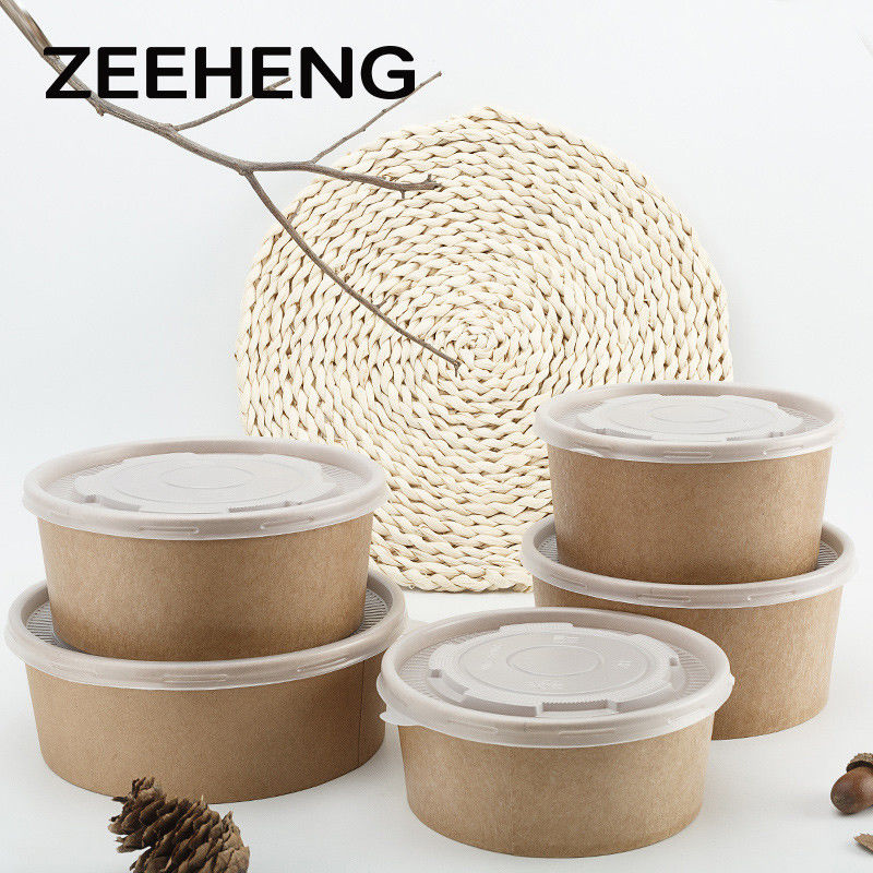 Download 8oz 12oz 16oz Food Kraft Paper Bowls For Take Away , Disposable Paper Soup Bowls