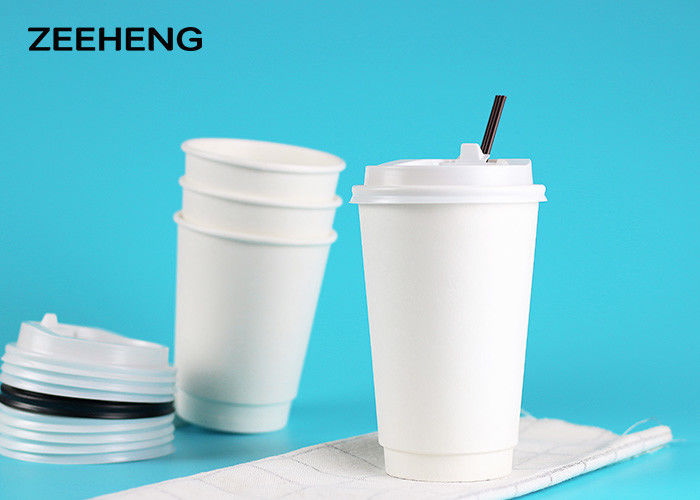 Disposable 8oz 250ml Non Toxic Paper Coffee Cups White Double Wall For