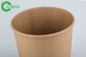 High Thickness Brown Kraft Paper Cups 16oz One Wall Round Shape For Soup
