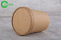 780 Ml Kraft Take Away Cup , Dessert / Salad Round Paper Cups With Lids