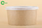 PE Lined Paper Food Bowls For Salad / Pasta PP White Lid 100% Eco Friendly