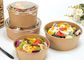 Vegetable Kraft Paper Bowls With Lids , PE Coating Disposable Paper Bowls