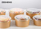 Single Use 32oz 1000ml Matt PE Lined Microwavable Kraft Paper Salad Takeout Food Bowl
