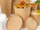Moisture Resistant Kraft Paper Soup Cup 480ml Food Grade Eco-Friendly