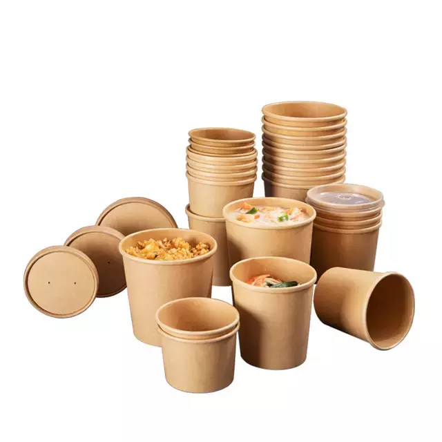 12 Oz Kraft Paper Bowls 50 Count with Custom Logo