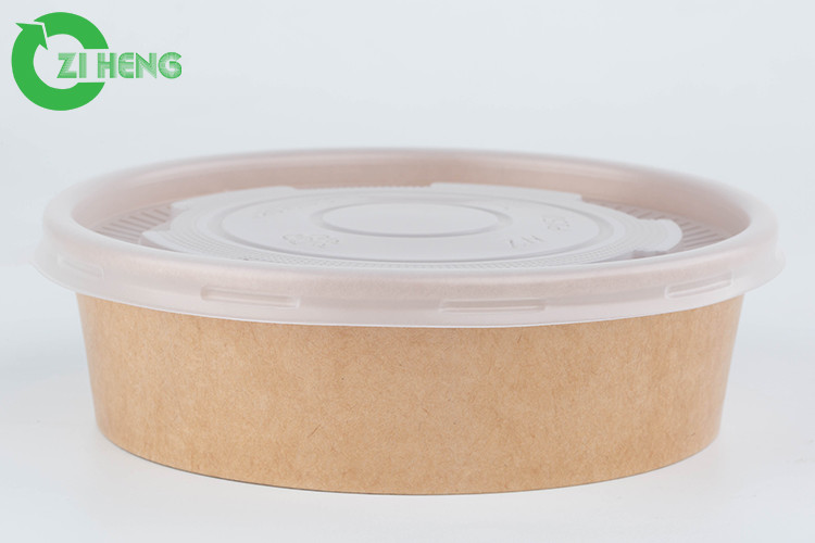 Food Grade Recyclable Kraft Takeaway Food Container Paper Bowl 500ml ...