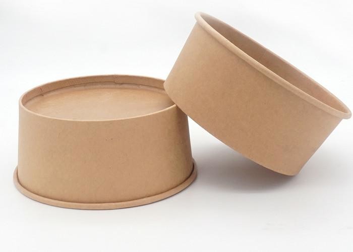 100% Recyclable Kraft Paper Bowls With Lids , Small Paper Bowls Custom Logo