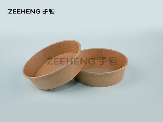 ZIFEI Disposable Custom Printing Salad Kraft Paper Bowl Food Packing With Lid