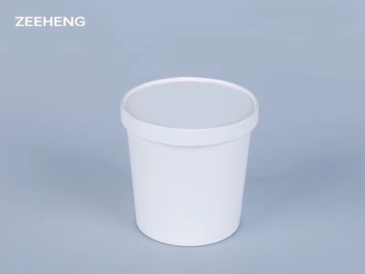 Eco Friendly Food Grade 8oz White Paper Bowls With Lids