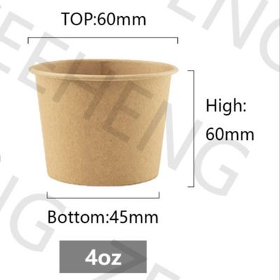 Food Grade 4 Oz Small Paper Sauce Bowls Disposable Leakproof