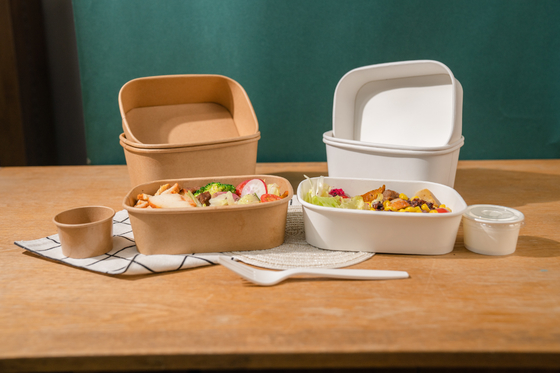 Double Wall Paper Food Bowls Recyclable BPA-Free For Eco-Friendly Packaging
