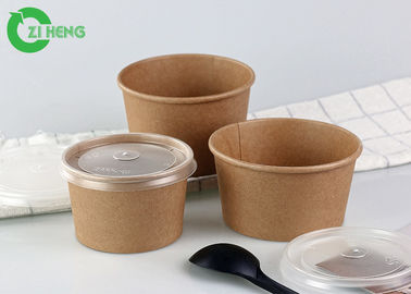 16oz Disposable Take Away Flexo Printing Waterproof Kraft Paper Soup Bowls