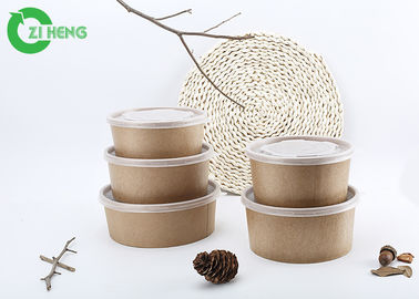 Disposable Kraft Paper Salad Bowl 500ml Take Away Various Colour Printing Bowl
