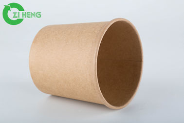 Disposable 8 Oz Kraft Paper Cups , Custom Printed Paper Cups With Paper Cover