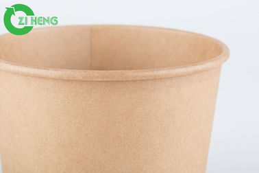 Leackproof Round PE Big Paper Bowls , Lunch Food Paper Bowl In Microwave