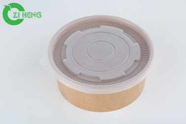 Custom Printed 36oz Food Grade Brown Kraft Paper Fruit Bowls With White Lid