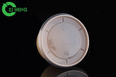Brown Round Kraft Disposable Paper Bowls With Lids Biodegradable For Noodles