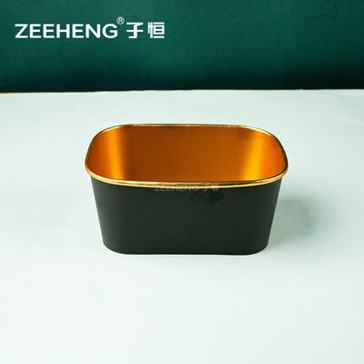 Durable Black Gold Paper Bowl For Catering Events Parties And Food Service Applications With Eco Friendly Disposable Design