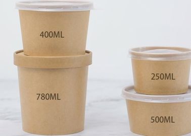 Disposable Takeaway Paper Serving Bowls Customized 600pcs / Carton Packing