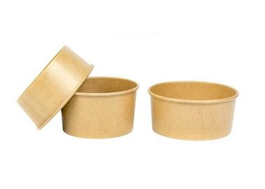 Hot & Cold Round Kraft Paper Bowls Custom Water Based Ink Flexo Printing
