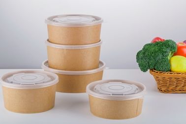Custom Disposable Recyclable Paper Lunch Bowls With Lid For Hotel / Household