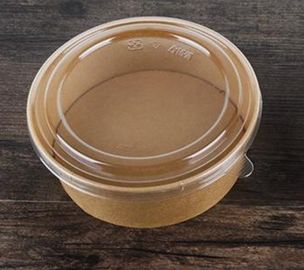 Eco - Friendly Biodegradable Kraft Paper Bowls For Salad Match With Lids