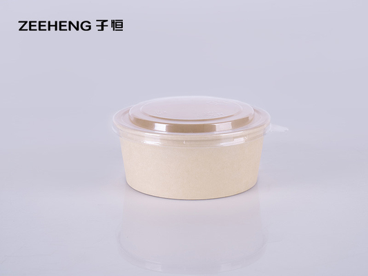 Food Grade Biodegradable Custom Logo Printed Kraft Paper Recyclable 16oz Soup Bowls With Lids