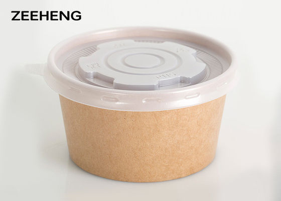 PE Coated 16oz 500ml Matt Salad Food Kraft Paper Bowls Dessert Cup With Lid
